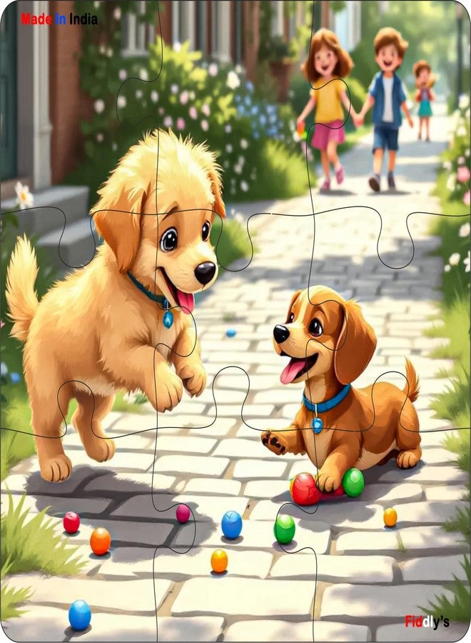 فيدلايز لعبة أحجية الصور المقطوعة الخشبية ذات الطبقة الواحدة من فيدليز للأطفال - 9 قطع، مناسبة للأعمار من 2 إلى 6 سنوات، للبنات والأولاد، أحجية صور مقطوعة على شكل حيوانات (عبوة من 4 حيوانات أليفة) - Image 4